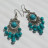 Boucles d'oreilles tibétaines en perles couleur turquoise