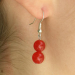 Boucles d'oreilles en agate rouge