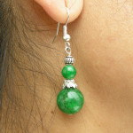 Boucles d'oreilles tibétaines en jade