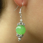 Boucles d'oreilles tibétaines en jade clair