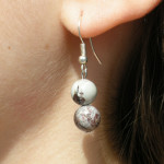 Boucles d'oreilles en jaspe beige