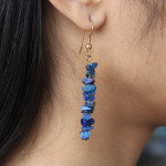 Boucles d'oreilles baroque en lapis lazuli