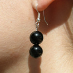 Boucles d'oreilles en obsidienne