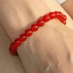 Bracelet agate avec perles fines rouges