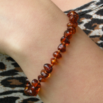 Bracelet ambre cognac