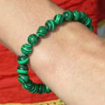 Bracelet malachite avec perles fines