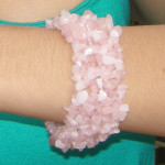 Bracelet baroque en quartz rose