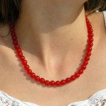 Collier en agate rouge