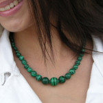 Collier en chute malachite