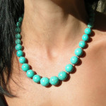 Collier en chute turquoise