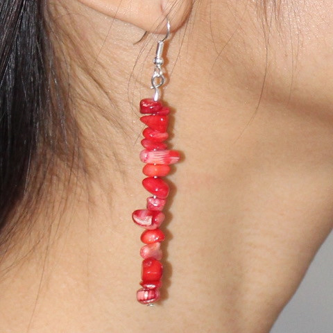 Corail rouge boucles d'oreilles